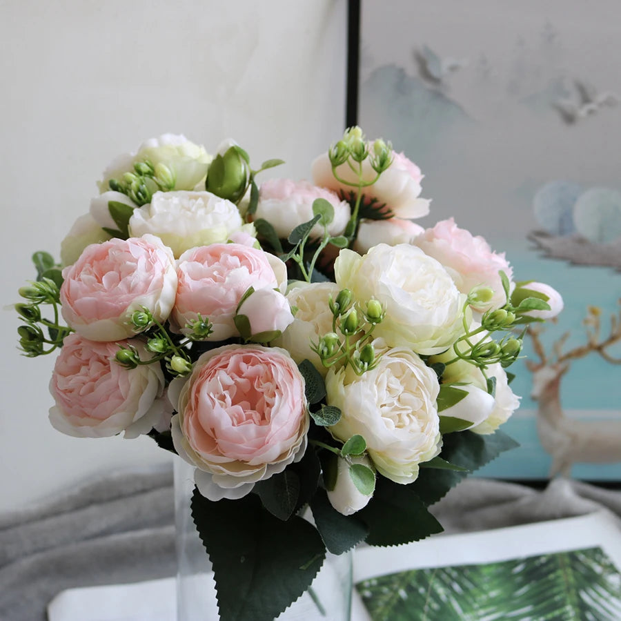 Silk Peony Rose Bouquet