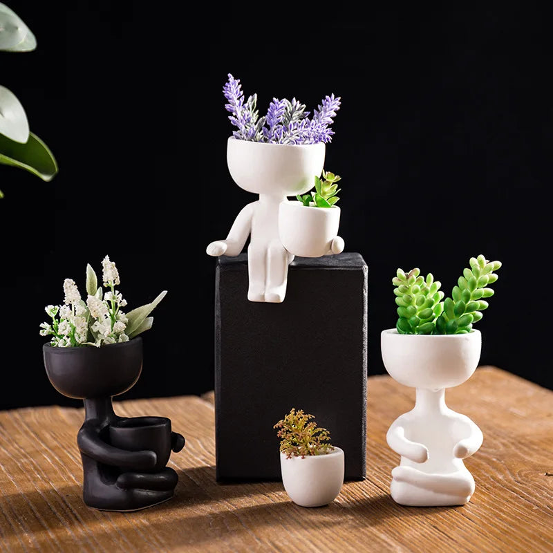 Humanoid Ceramic Flower Pot