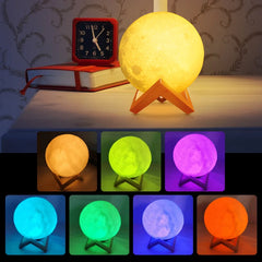 3D Moon Lamp with Stand