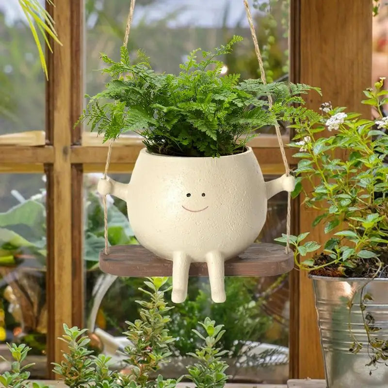 Lovely Swing Face Planter Pot