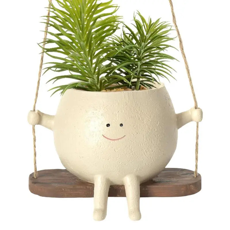 Lovely Swing Face Planter Pot